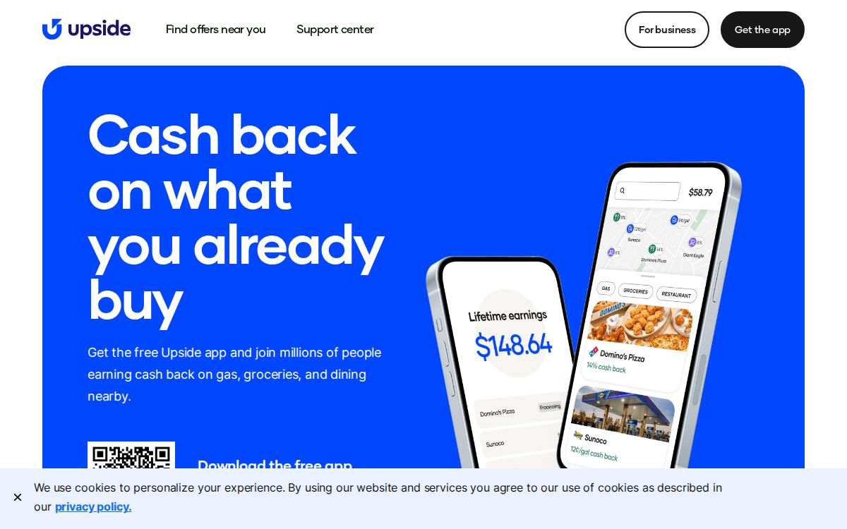 Upside website preview