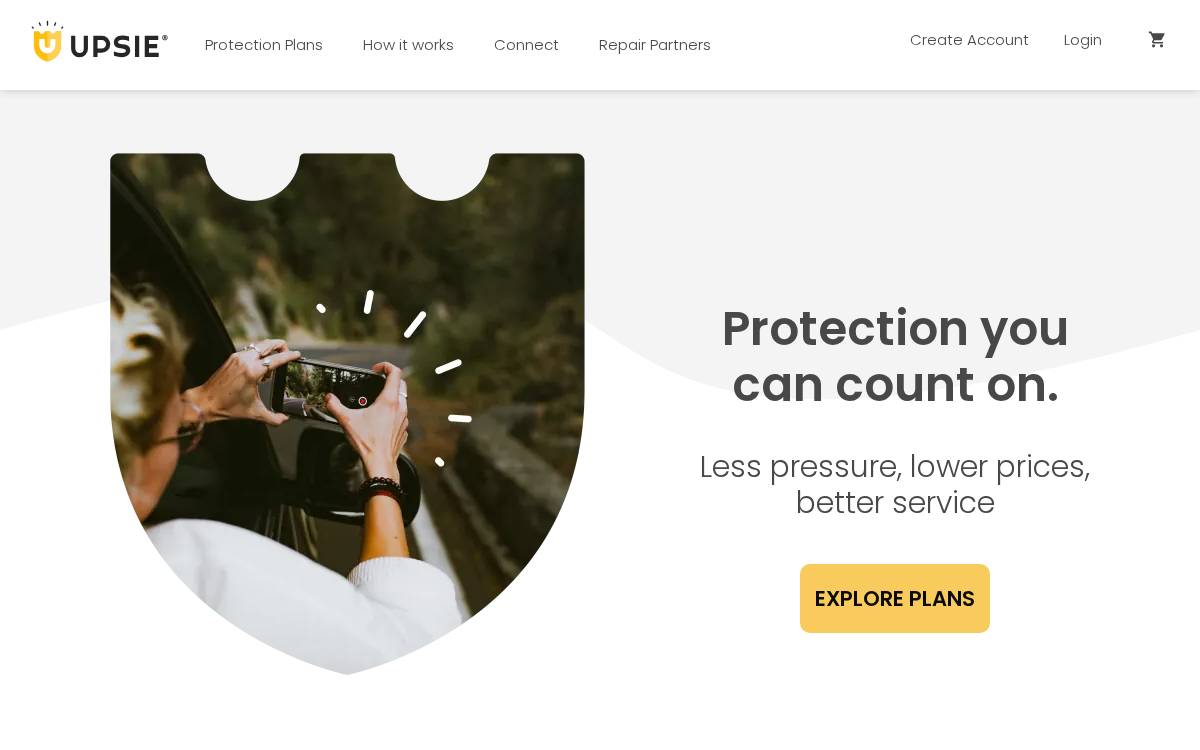 Upsie website preview