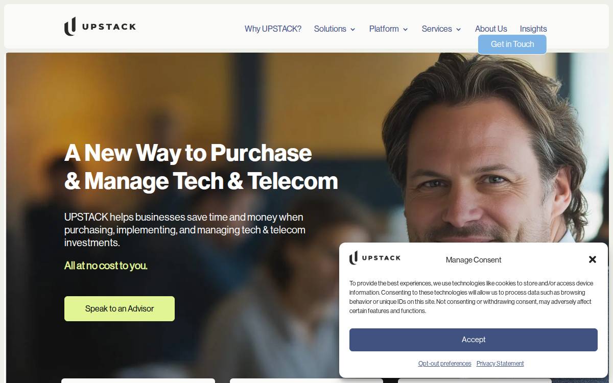Upstack website preview