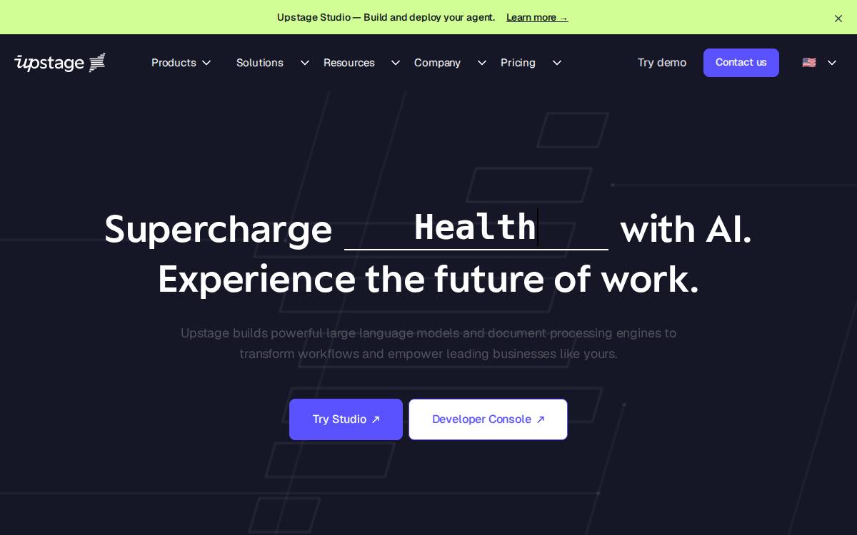 Upstage website preview
