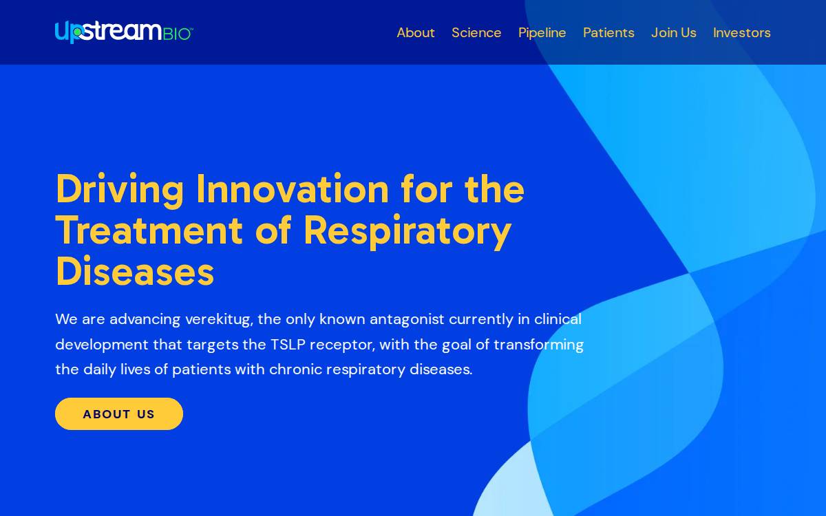 Upstream Bio website preview