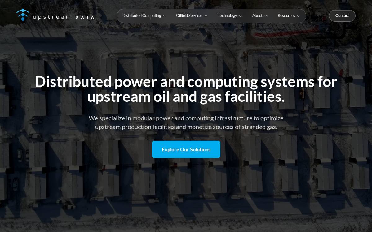Upstream Data website preview