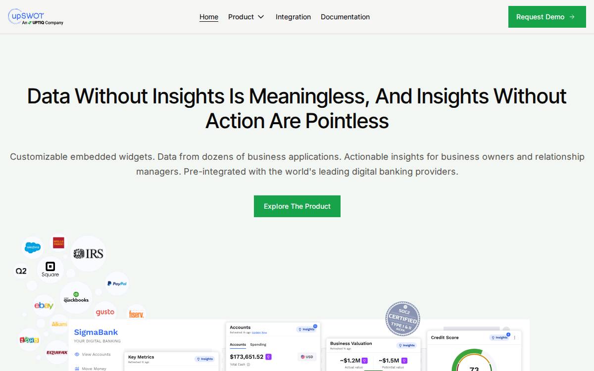 Upswot website preview