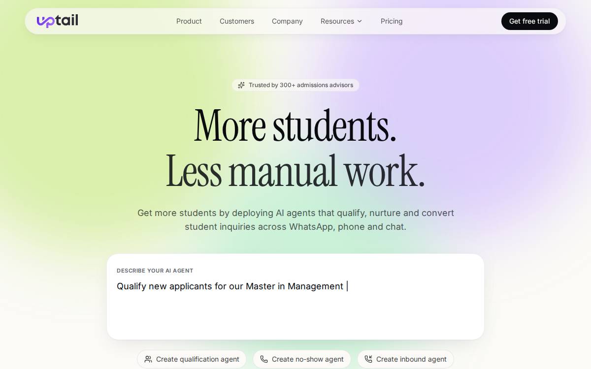 Uptail website preview