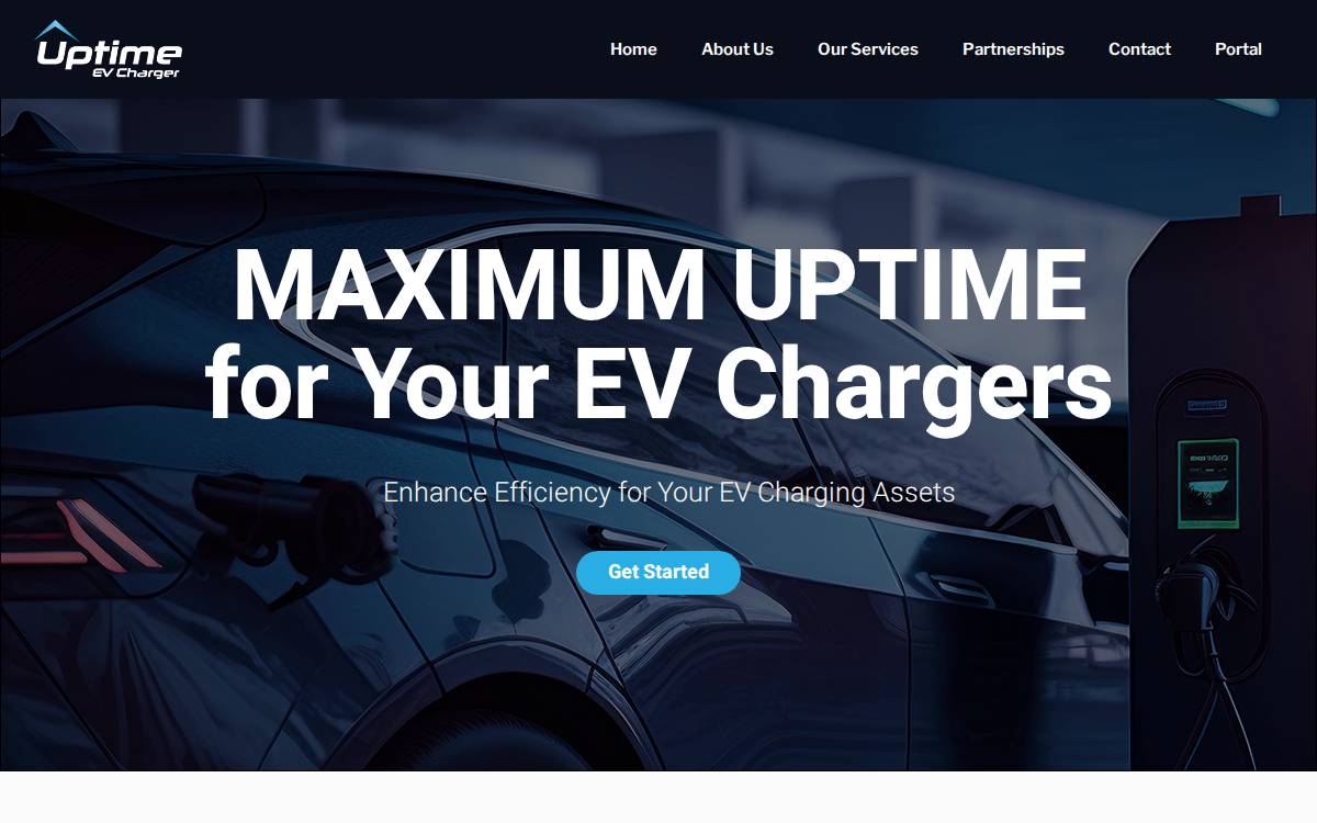 Uptime EV Charger website preview