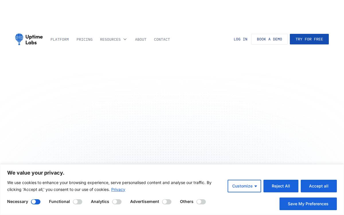Uptime Labs website preview