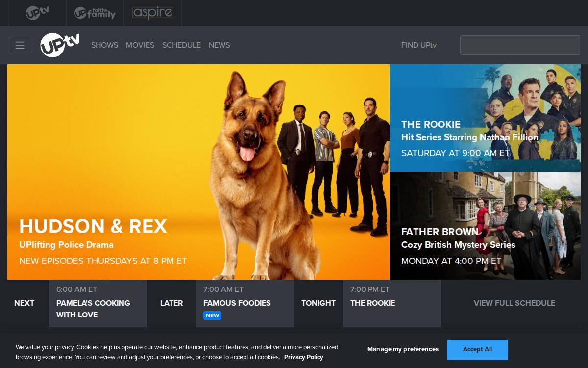 Uptv website preview