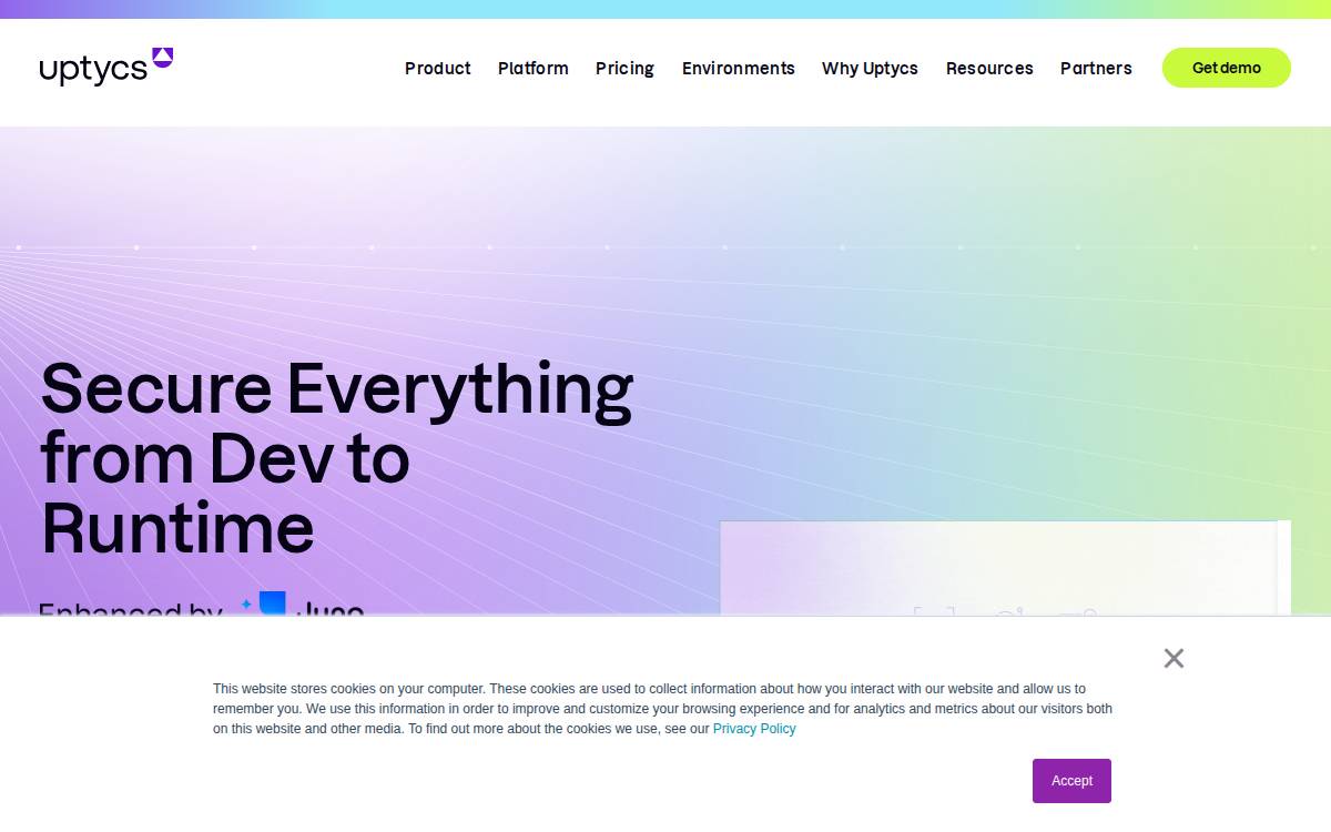 Uptycs website preview