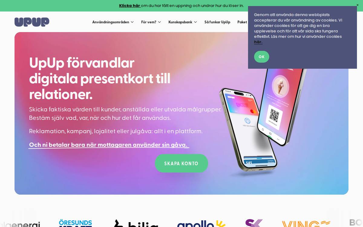 Upup website preview