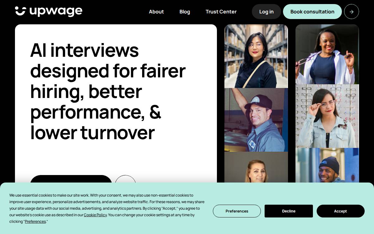 Upwage website preview