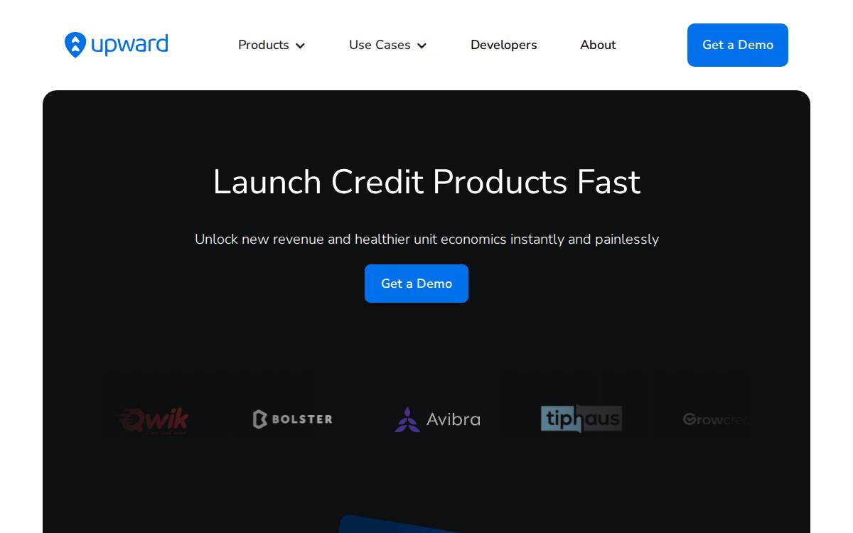 Upward Financial website preview