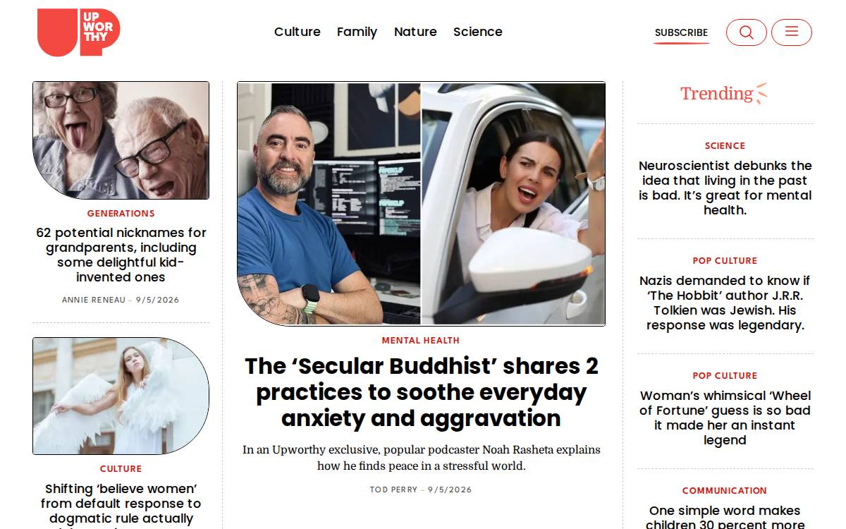 Upworthy website preview