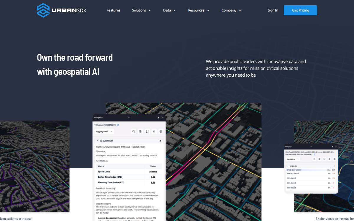 Urban SDK website preview