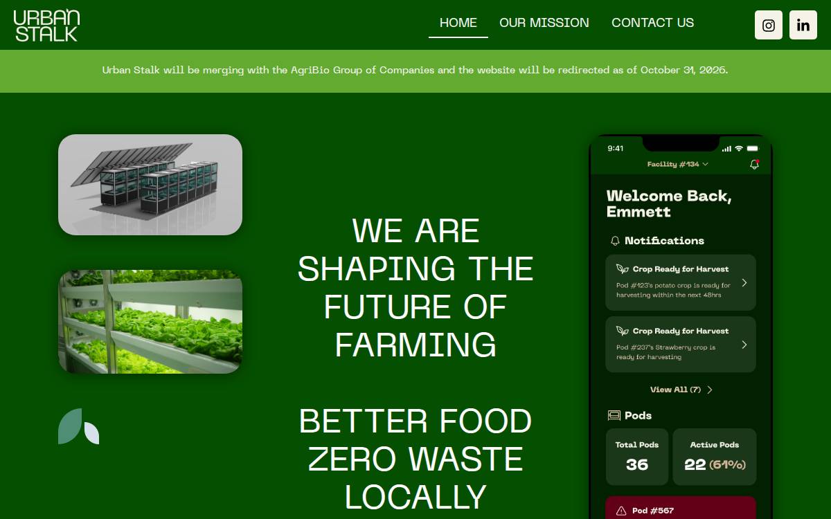 Urban Stalk Website website preview