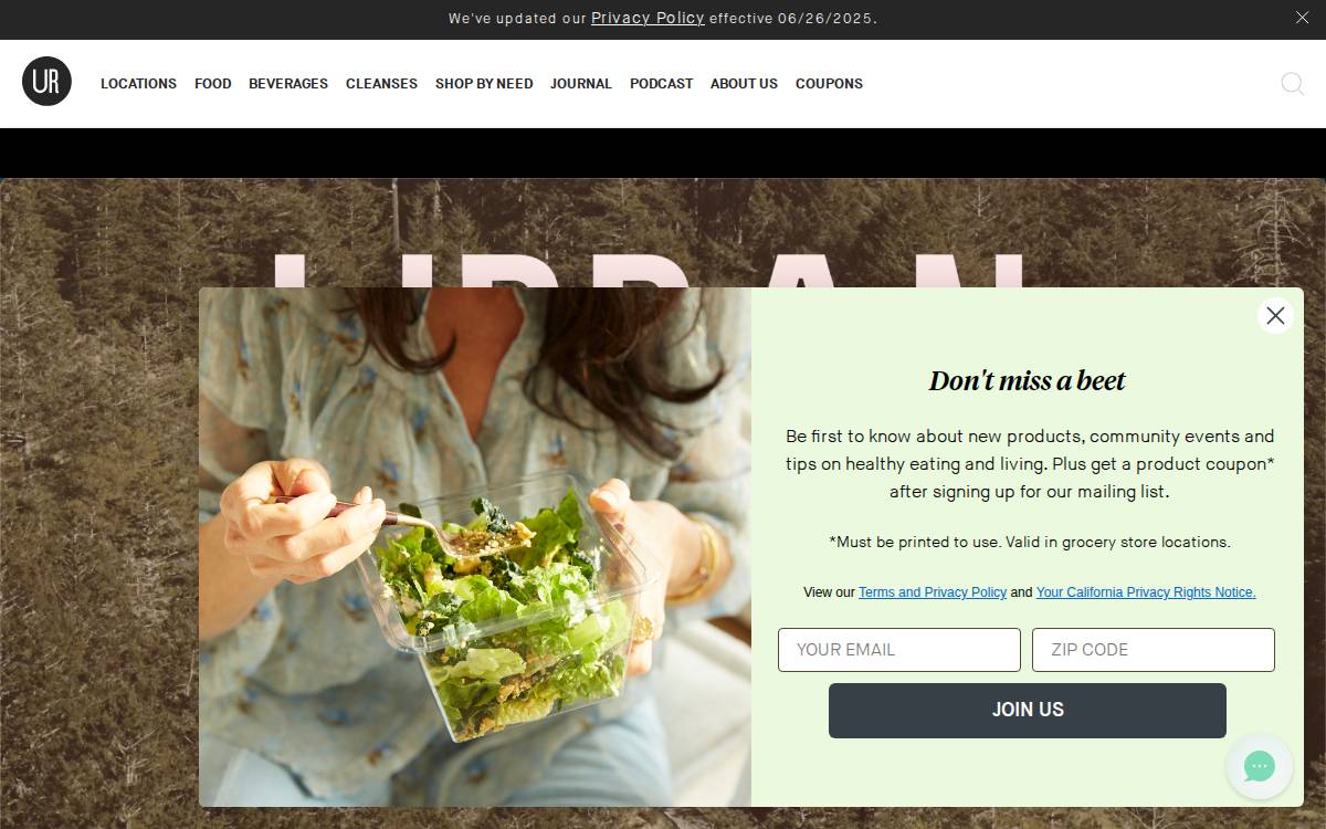 Urban Remedy website preview