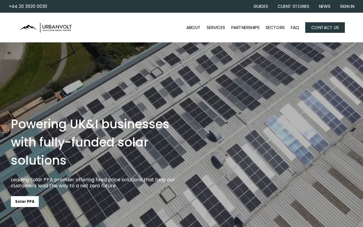 UrbanVolt website preview
