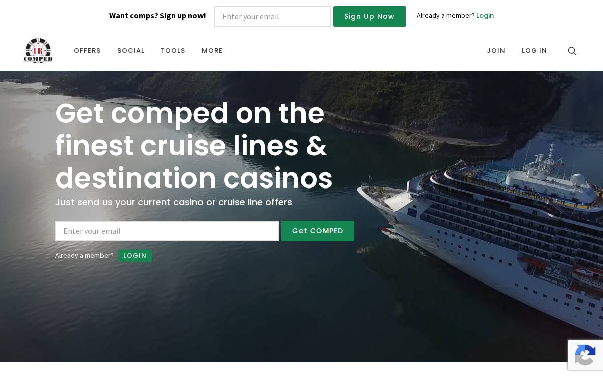 UrComped website preview