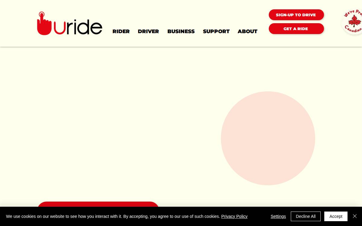Uride website preview