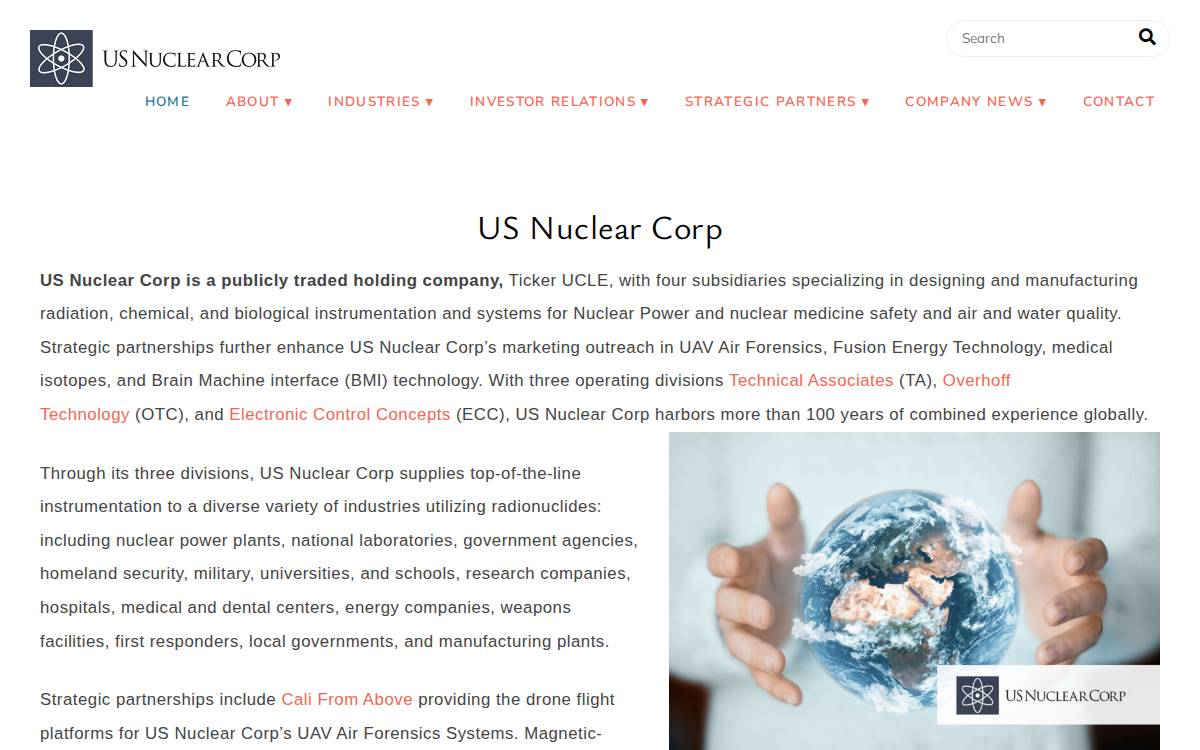 US Nuclear website preview