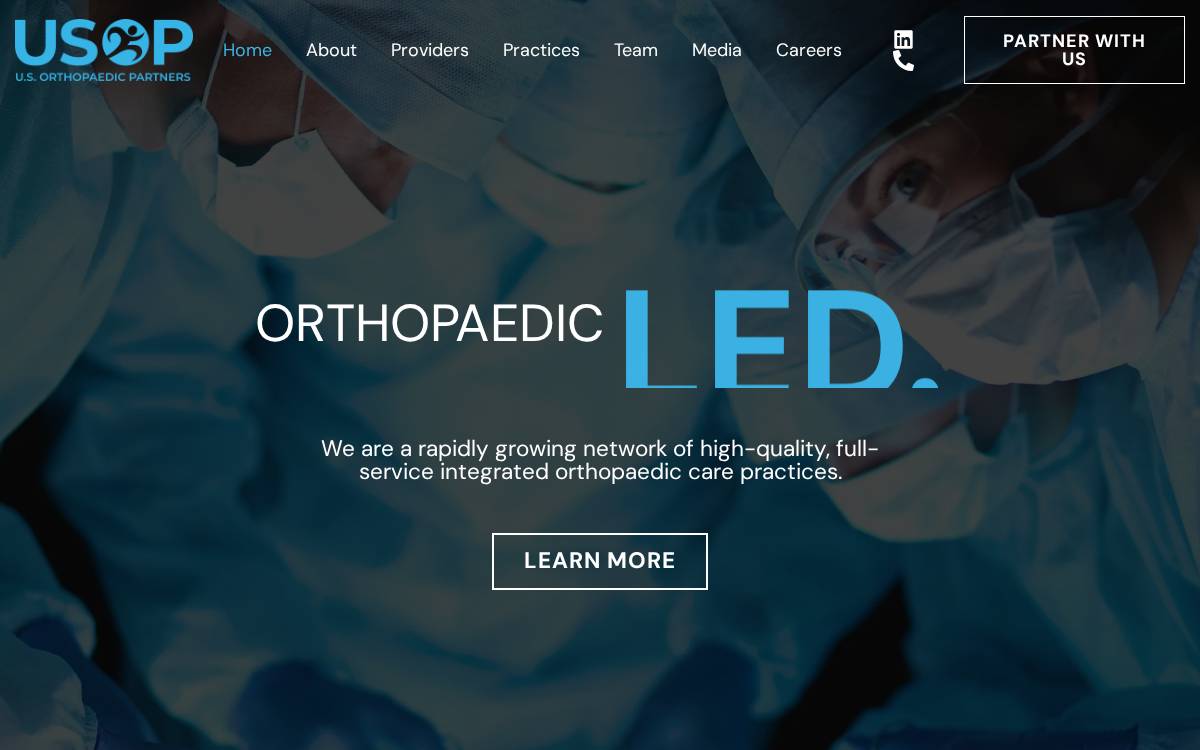 Us Orthopartners website preview