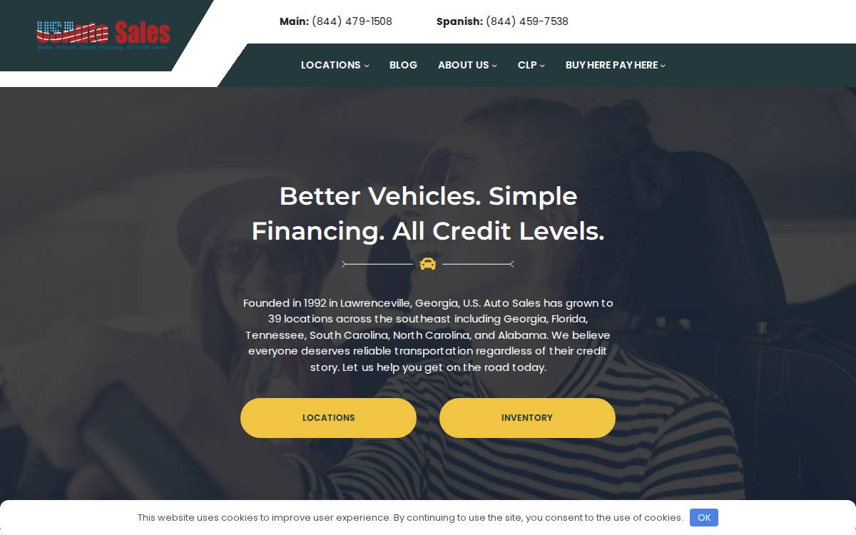 US Auto Sales website preview