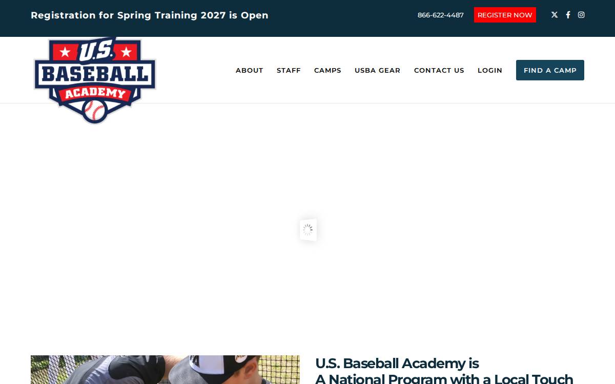 Usbaseballacademy website preview