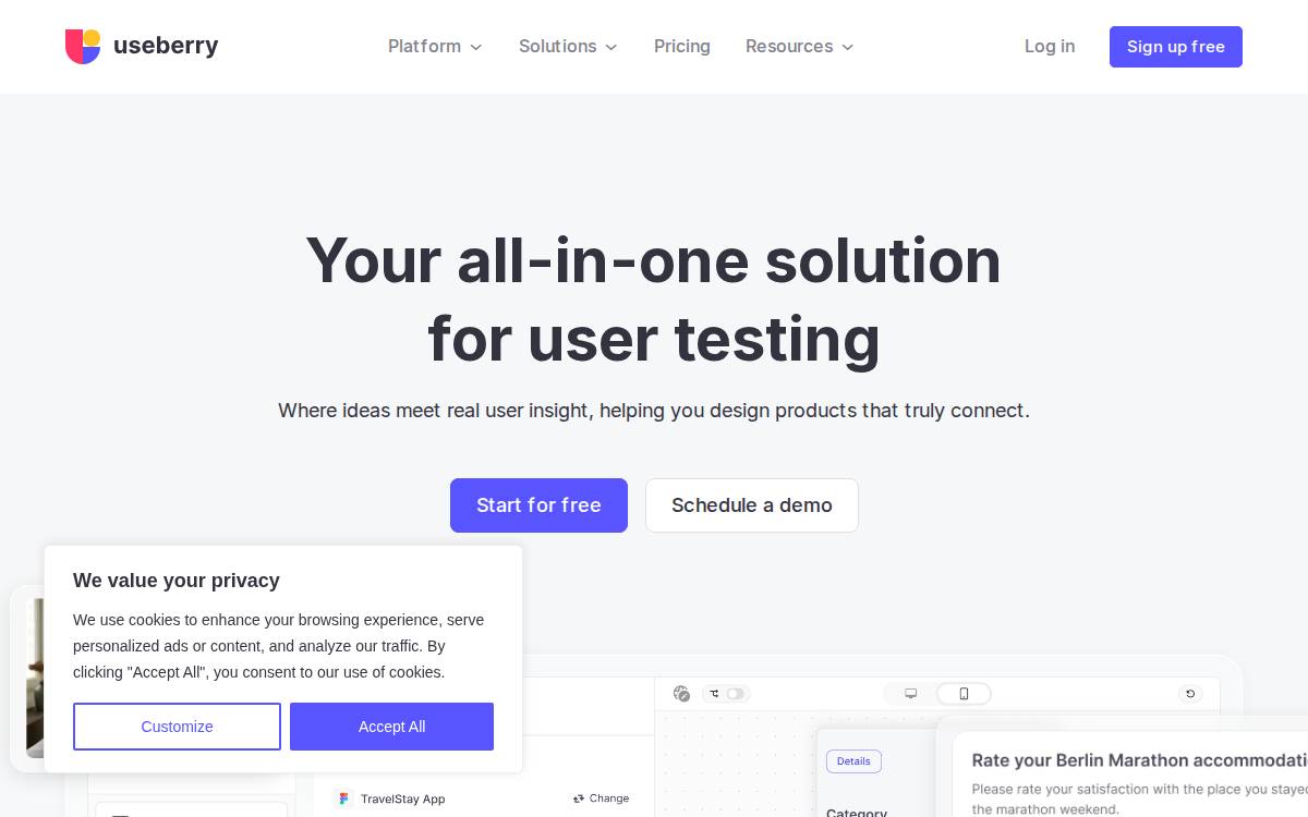 Useberry website preview
