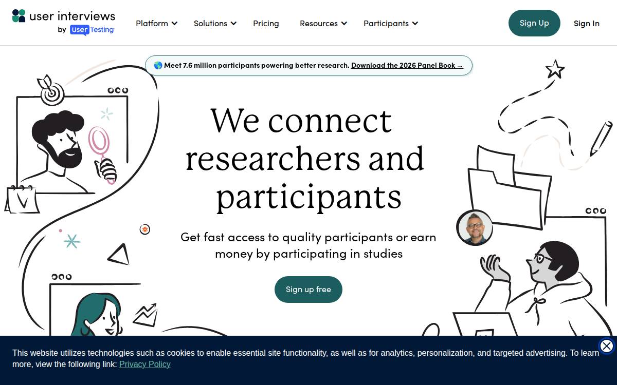 User Interviews website preview