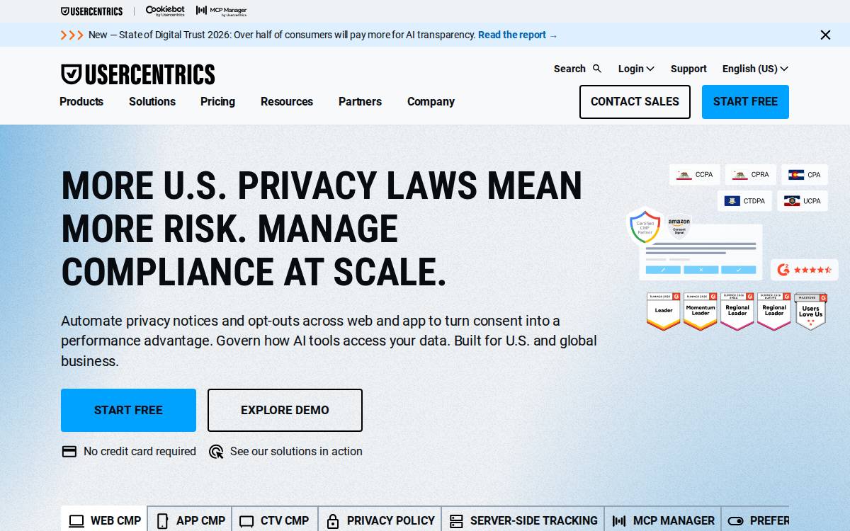 Usercentrics website preview