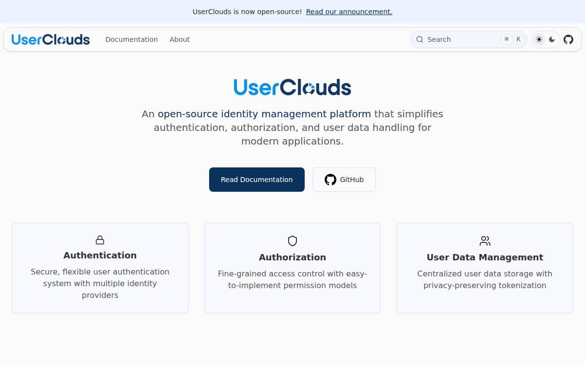 Userclouds website preview