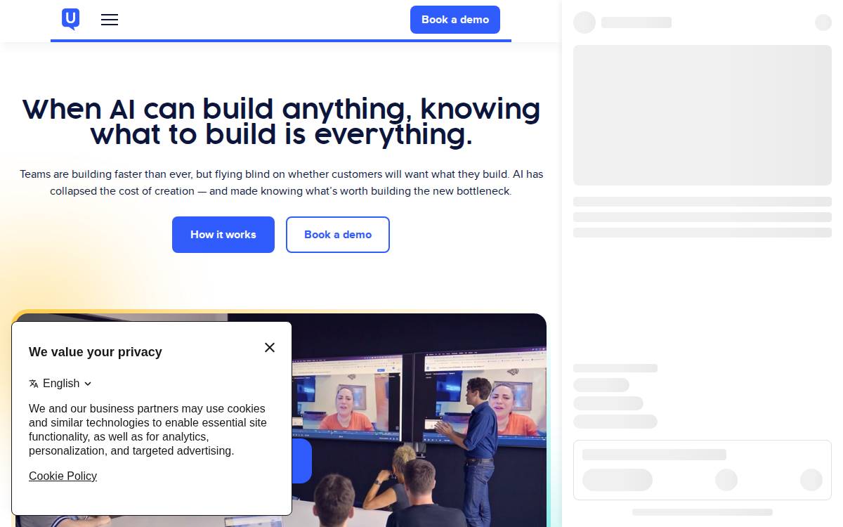 UserTesting website preview