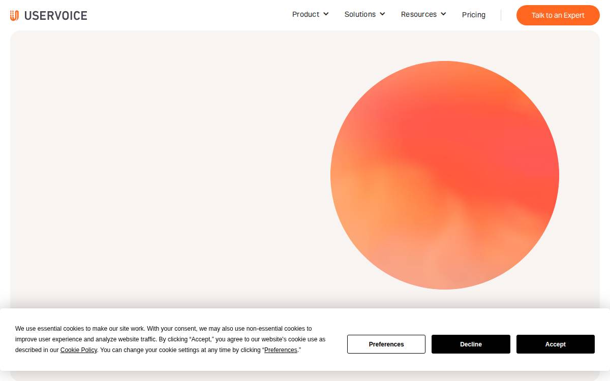 Uservoice website preview