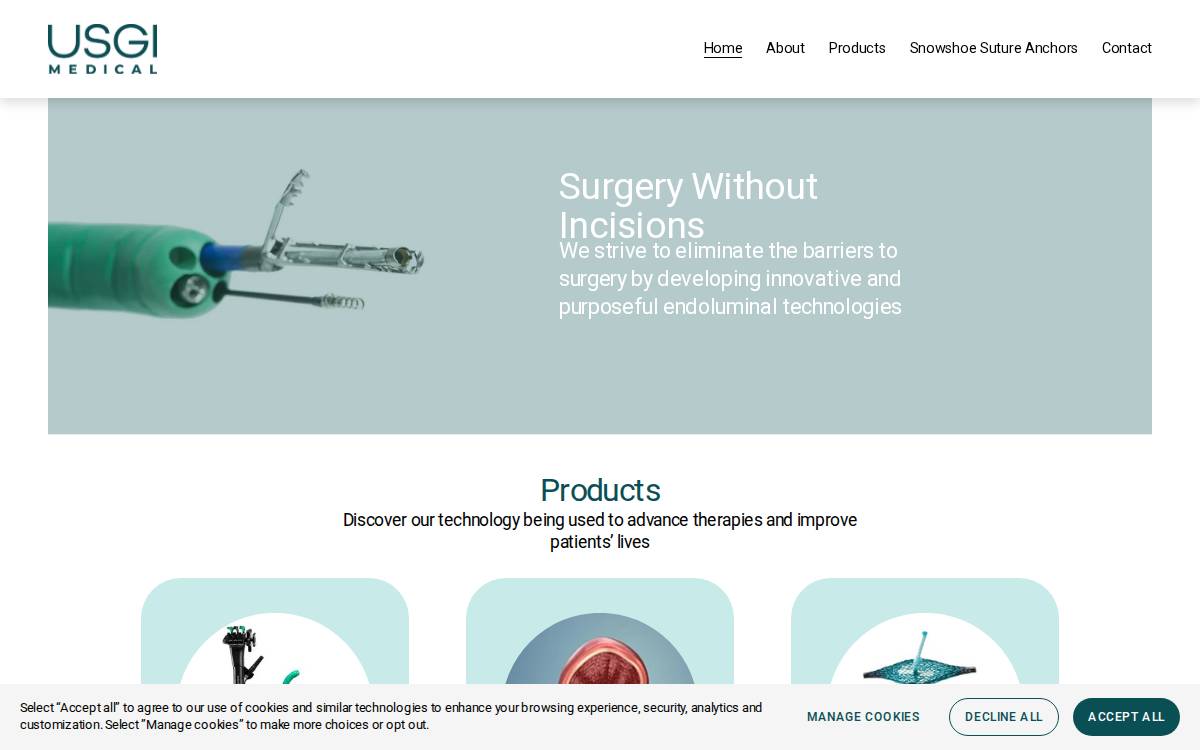 Usgi Medical website preview