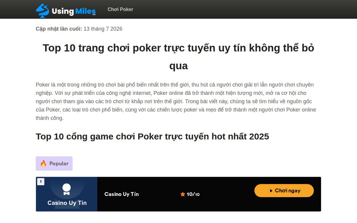 Using Miles website preview