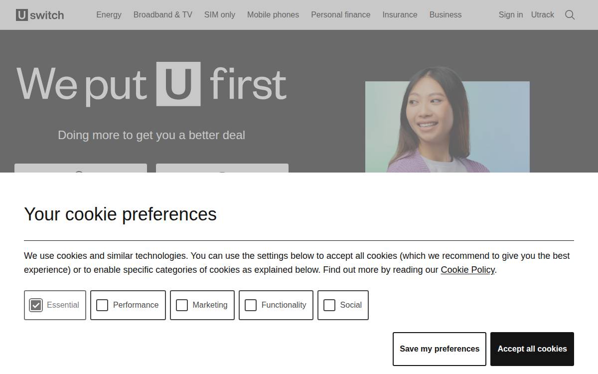 uSwitch website preview