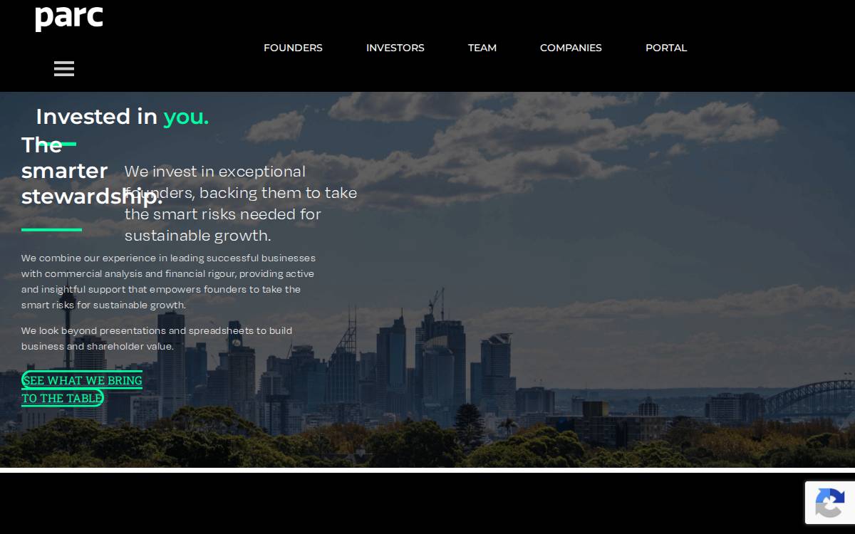 Utiliti Parc Venture Fund website preview