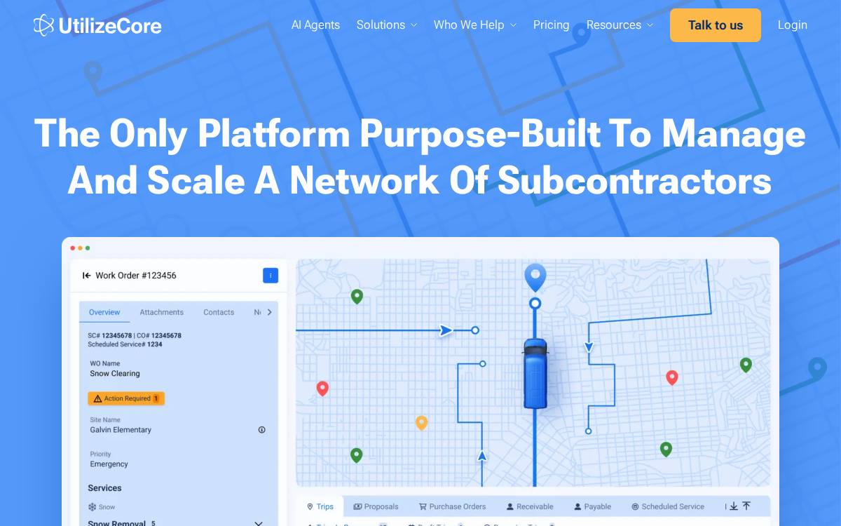 UtilizeCore website preview