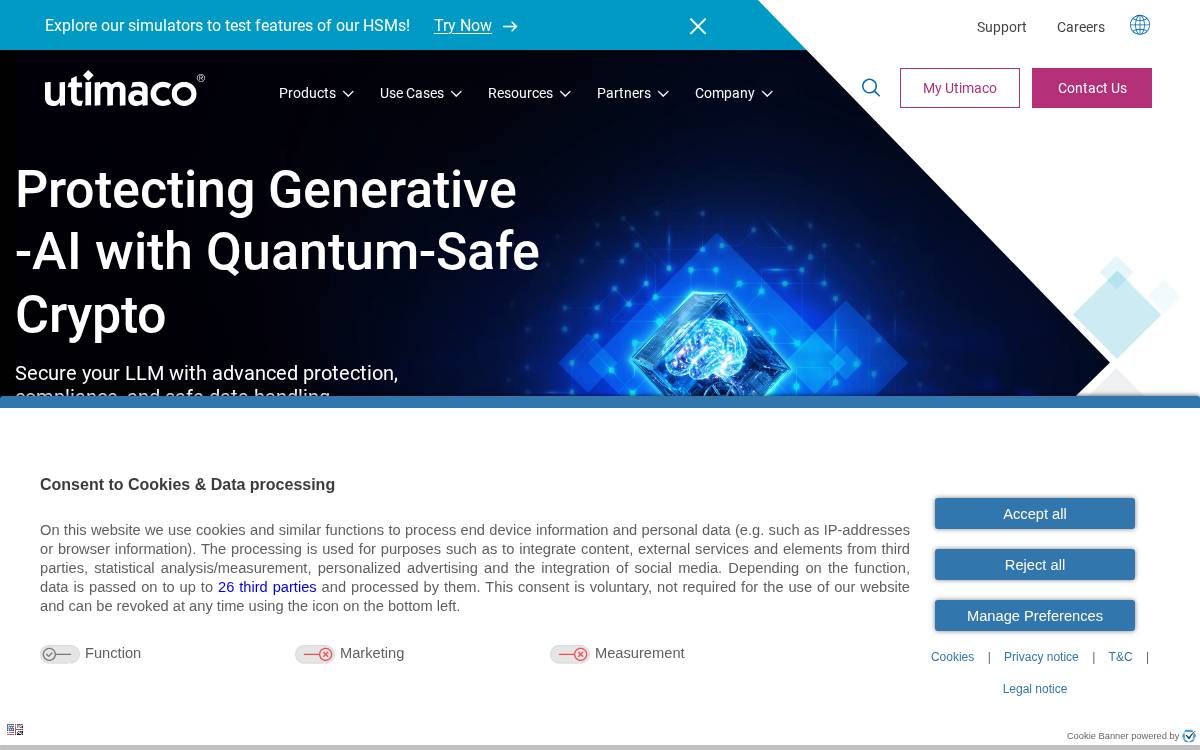 Utimaco website preview