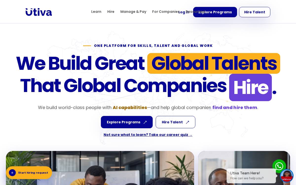 Utiva website preview