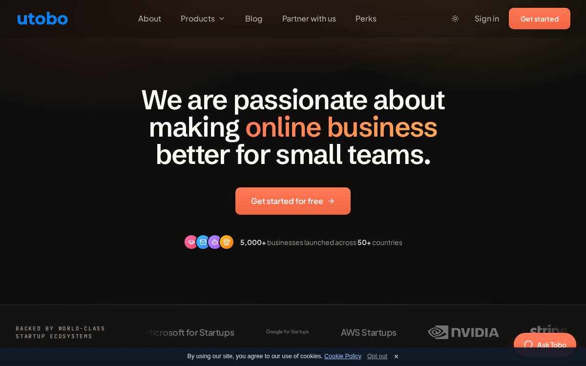UTOBO INC. Website website preview