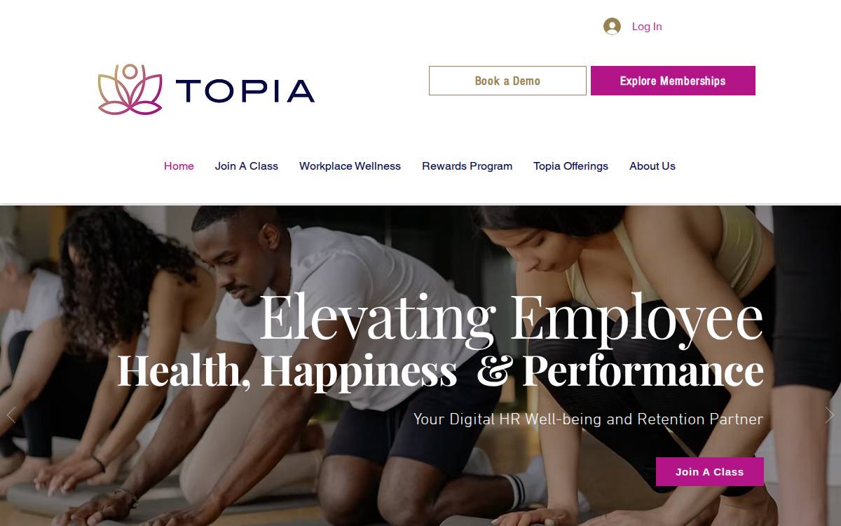 Utopia Global Wellness website preview