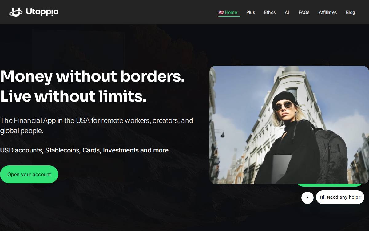 Utoppia website preview