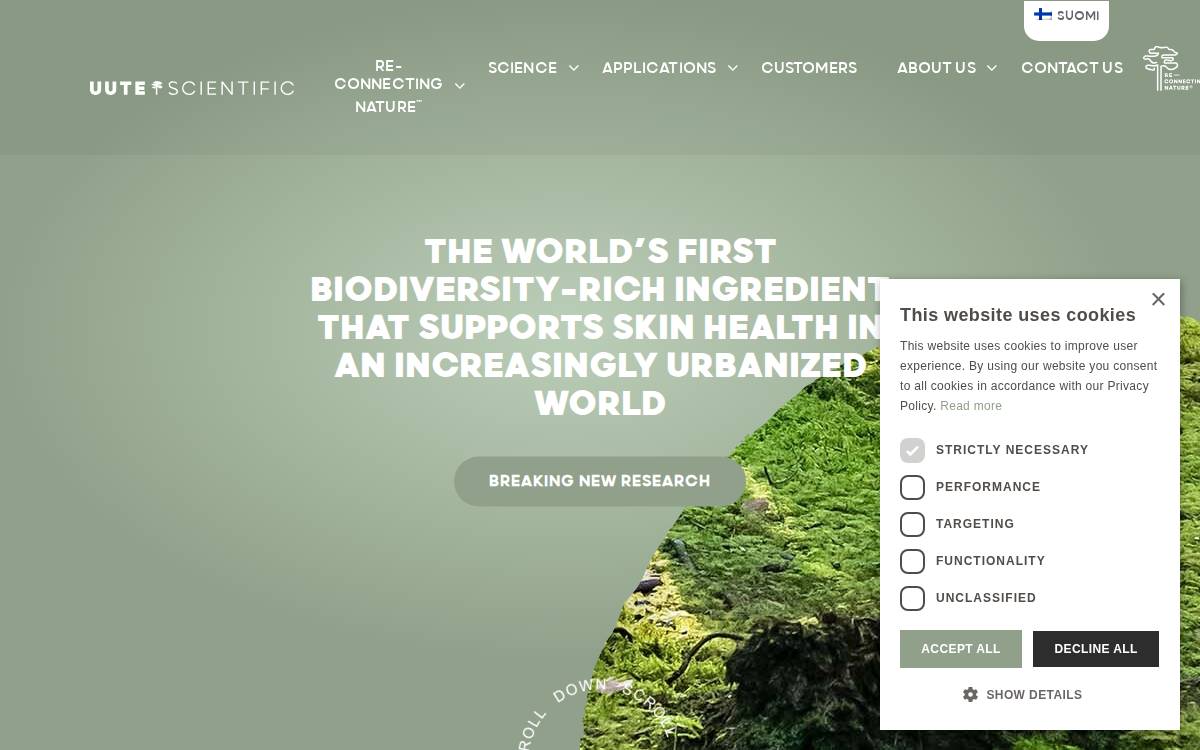 Uutescientific website preview