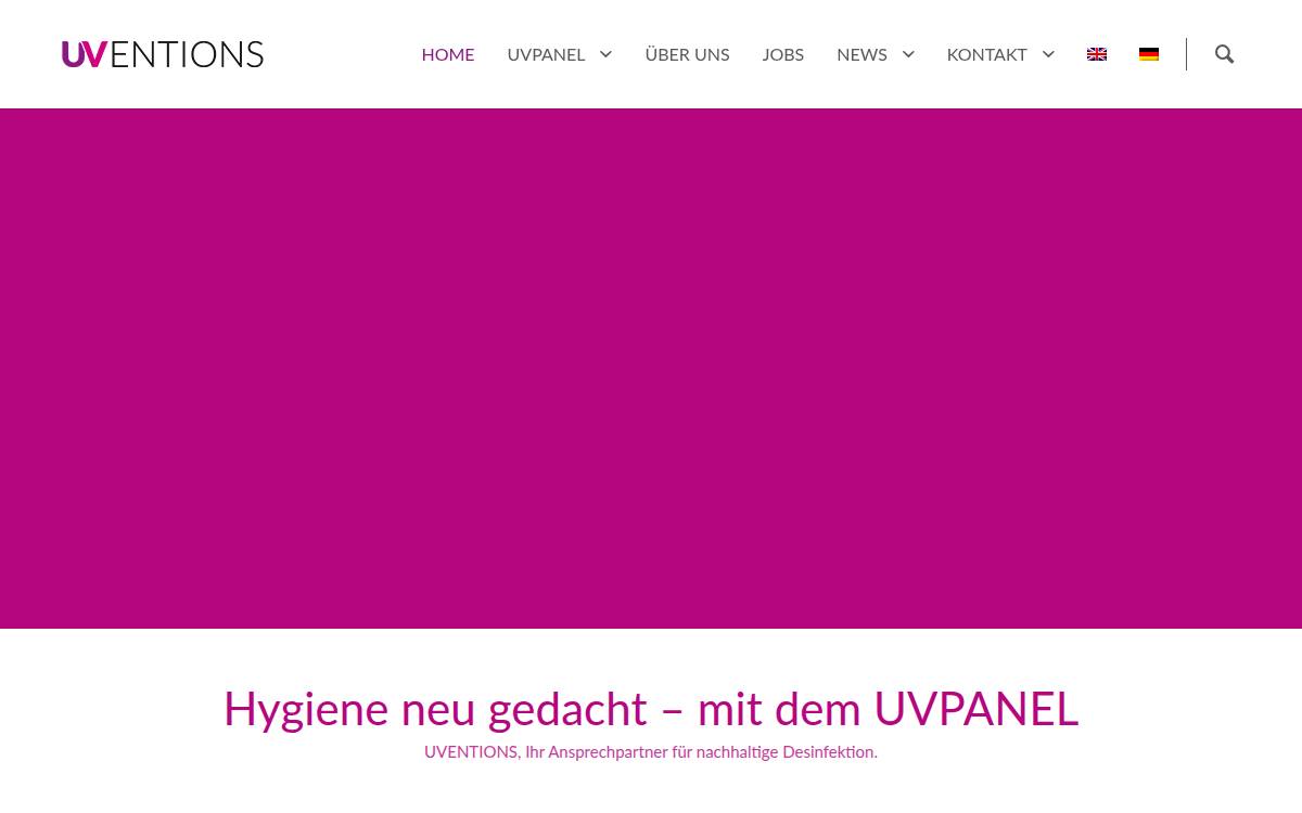 UVENTIONS website preview