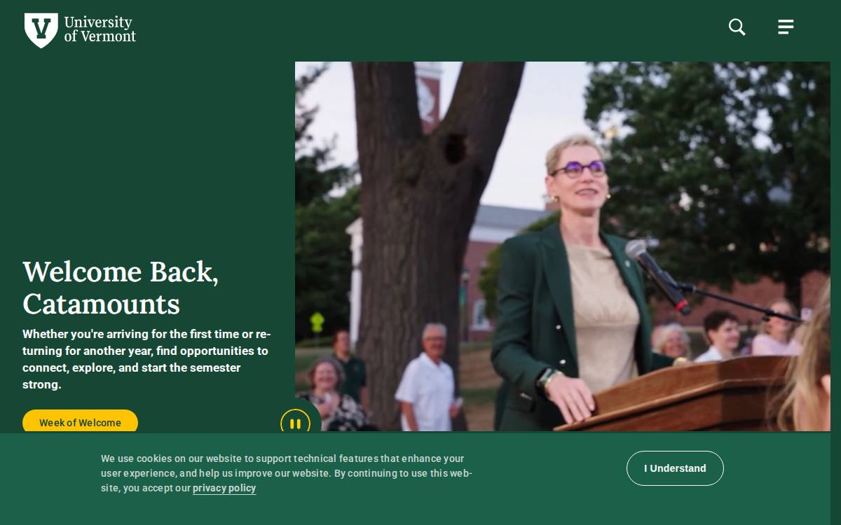 Uvm website preview
