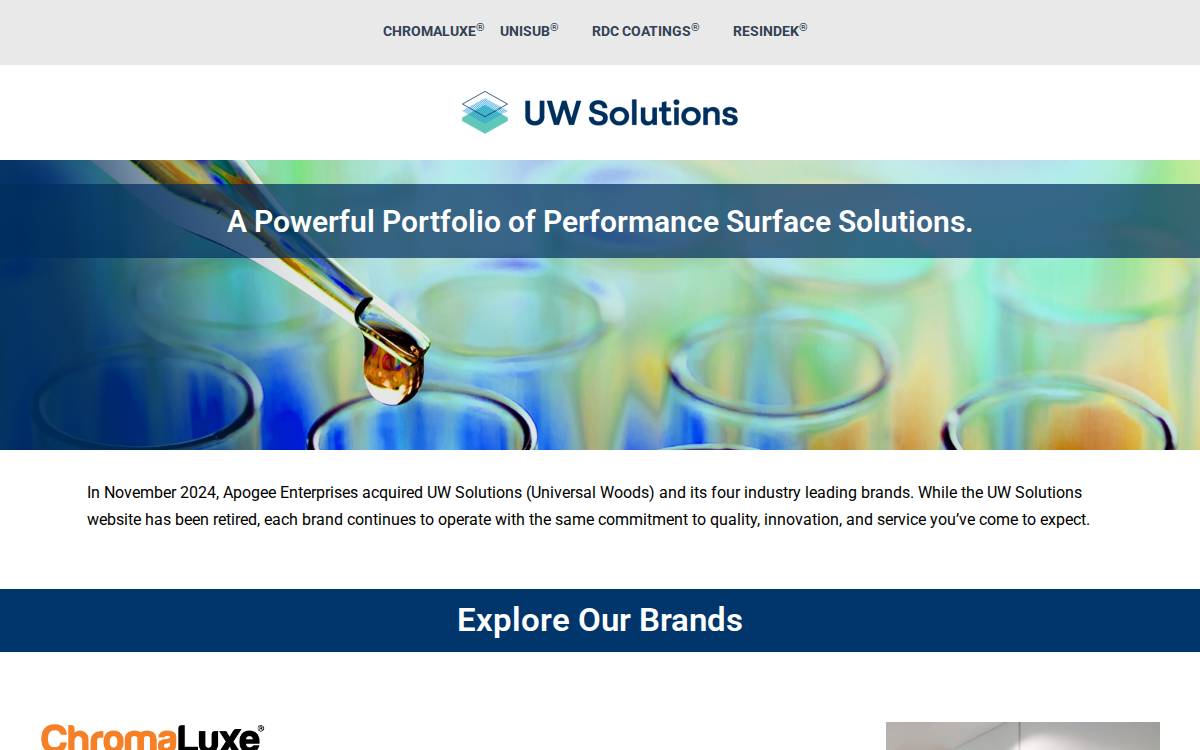 UW Solutions website preview
