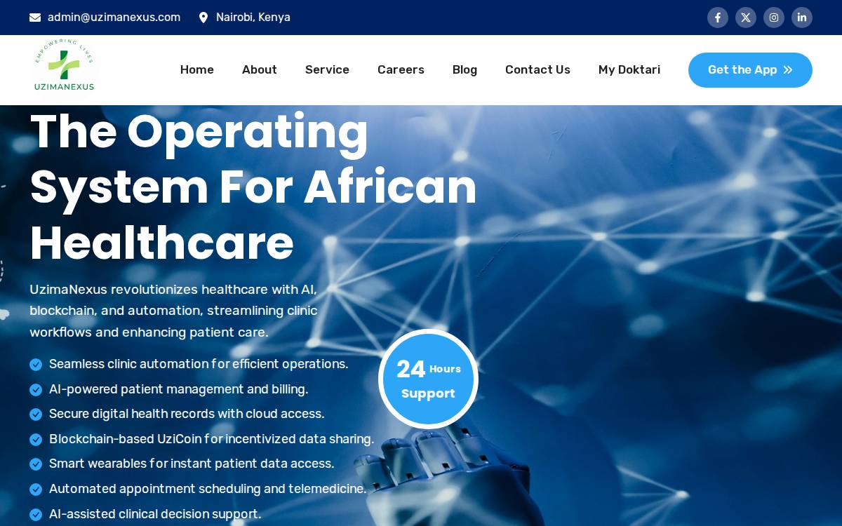 UzimaNexus website preview