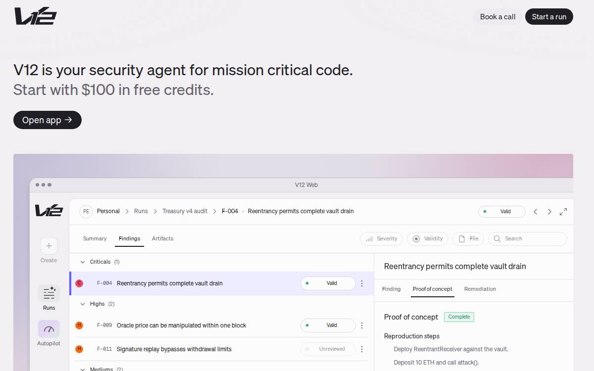 V12 website preview