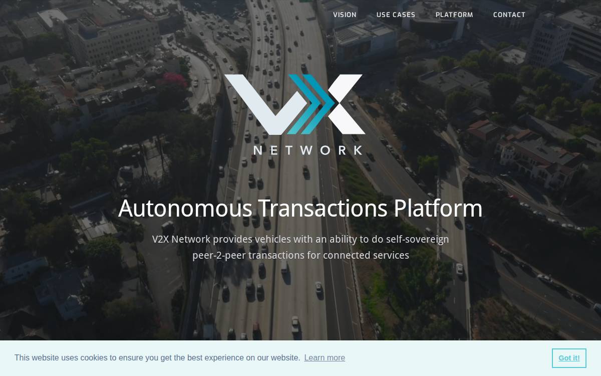 V2X Network website preview