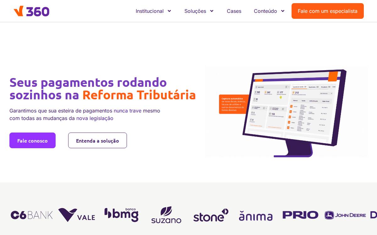 V360 website preview